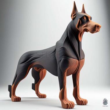 3D model Doberman dog (STL)